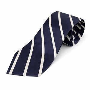Polo Ralph Lauren Navy and White Striped 100% Silk 57x3.75 Tie